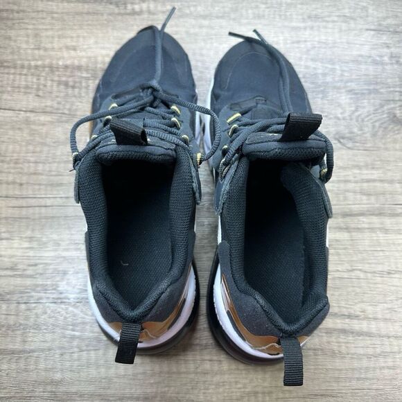 Nike~Boy’s~Air Max 270 React (BQ0103-005) Black/Gold Sneakers~Size 4.5 - Picture 5 of 8